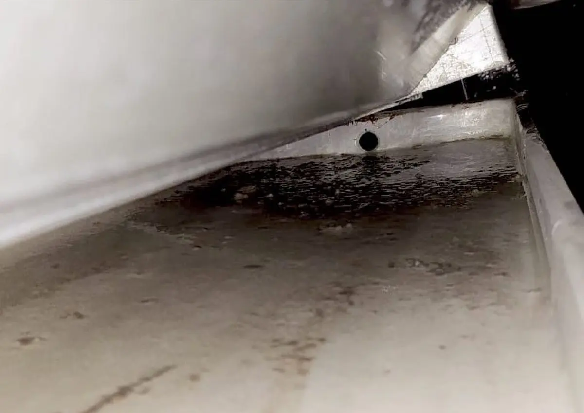 Drainage tray with standing residue